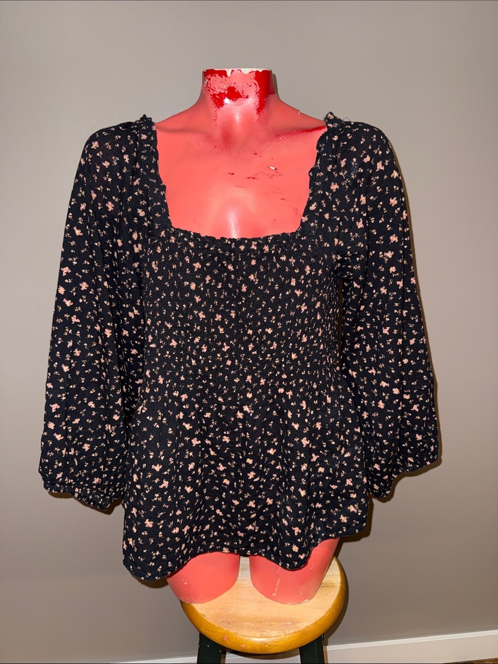 Madewell - Lucie Smocked Peplum Floral Print Blouse